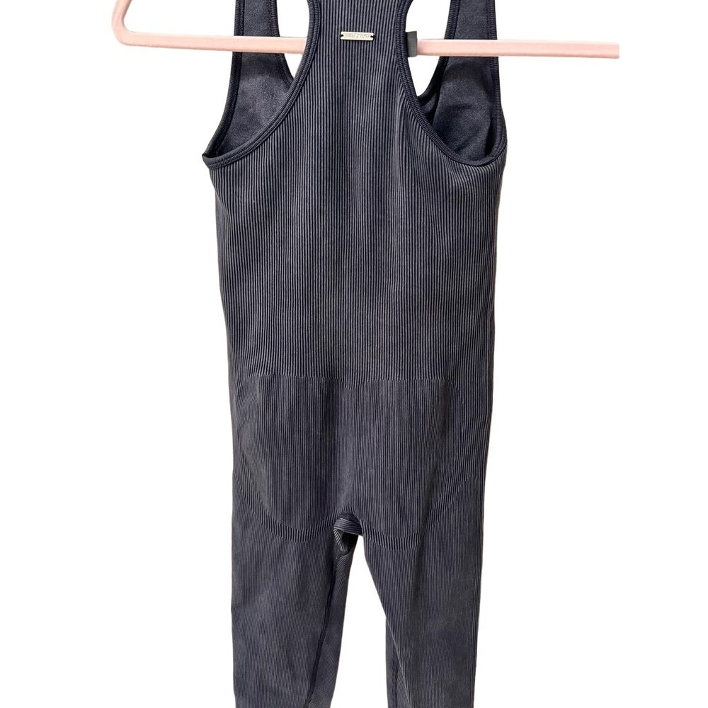 Savage X Fenty Womens Medium Black Ribbed Racerback Activewear Jumpsuit - Picture 5 of 10